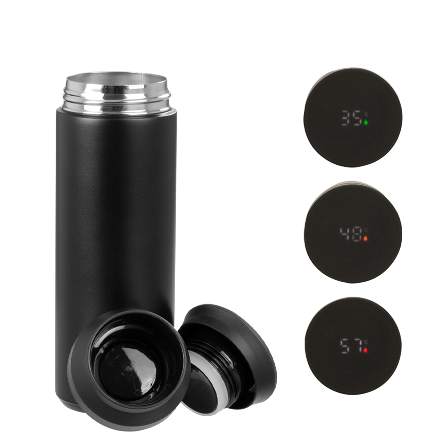 Termo doble pared de acero, con termómetro digital 